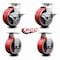 Service Caster Tool Box Caster Wheel Set 5'' Red Poly on Cast Iron Swivel Casters, 4PK TOOL-SCC-20S520-PUB-RS-TLB-2-R-2 - alternate 6